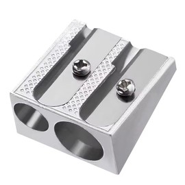 ROMAXO 3pcs Pencil Sharpener Double-Hole Sharpener for Artist Sketching Pencils Eyebrow Pencil Stationery Strong Metal Sharpeners School Supplies