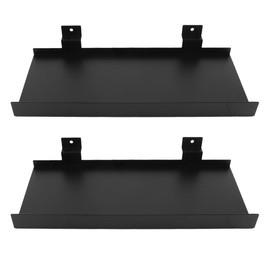 Nicear 2 Pack Metal Slat Wall Shelves Heavy Duty Slatwall Shelf Retail Display Rack for Home Shoe Stores Boutiques Supplies 25 x 12.5cm (Black)