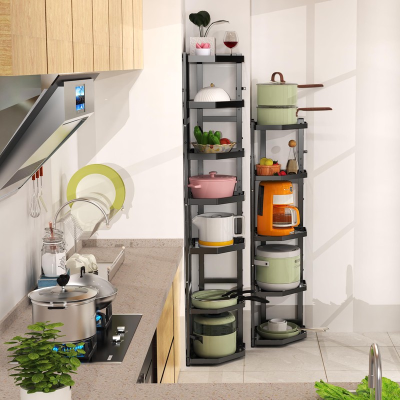 Supfirm 5-Tier Multifunctional Adjustable Pan & Pot Rack for Kitchen,