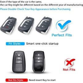 QBUC for Toyota Key Fob Cover Compatible with Toyota Fortuner tundra Camry RAV4 Highlander Corolla Smart Key Sliver
