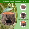SORWATEE 3 in 1 Reptile Hide Cave with Humidifying Basin