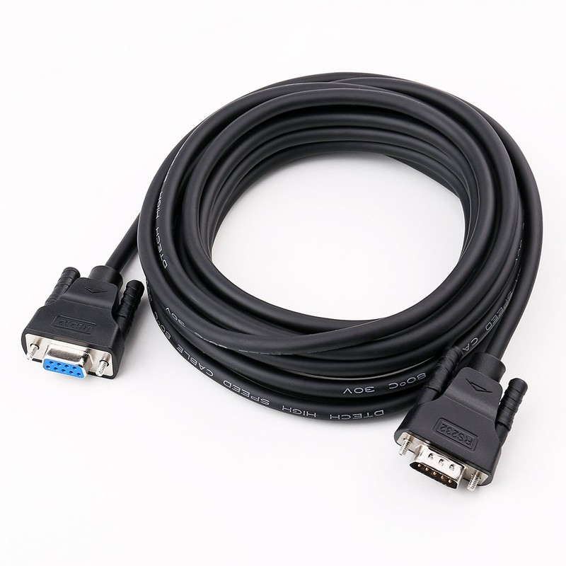 DTECH RS232C Serial Cable 5m Straight Cable D-Sub9 Pin Male