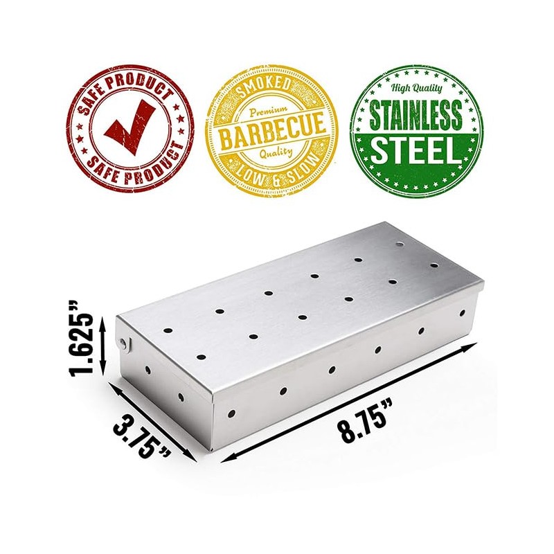 Landree® Smoker Box Made of Rustproof Stainless Steel with 28