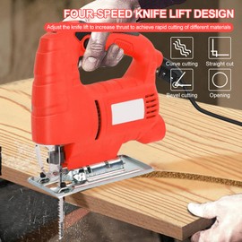 Oubit Corded Jigsaw, 800W Brushless Jig Saw Tool Electric Power Cutter with 6 Variable Speed, 0°-45° Bevel Cuts, 3 Position Orbital Action for Straight Curve Circle Cutting