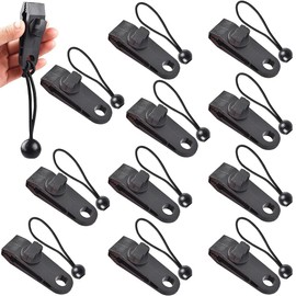 GEJ-Tech Tent Clips, Tarp Clips, Outdoor Camping Clips, Alligator Clips, Set of 12, Black, Strong (Tent Clips, Bungee Cord with Ball, Set of 12)