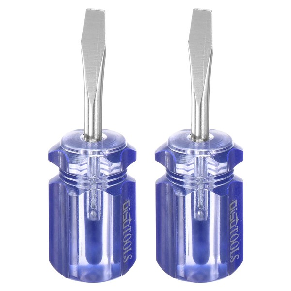 sourcing map 2pcs SL6 Short Tip Slotted Screwdriver Stubby Magnetic