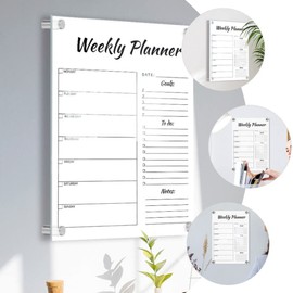 Operitacx 1set Acrylic Weekly Planner Memo Board Erasable Writing Surface for Home and Office for Students and Creative Messages Includes Push Pins and Whiteboard Marker Vertical Design