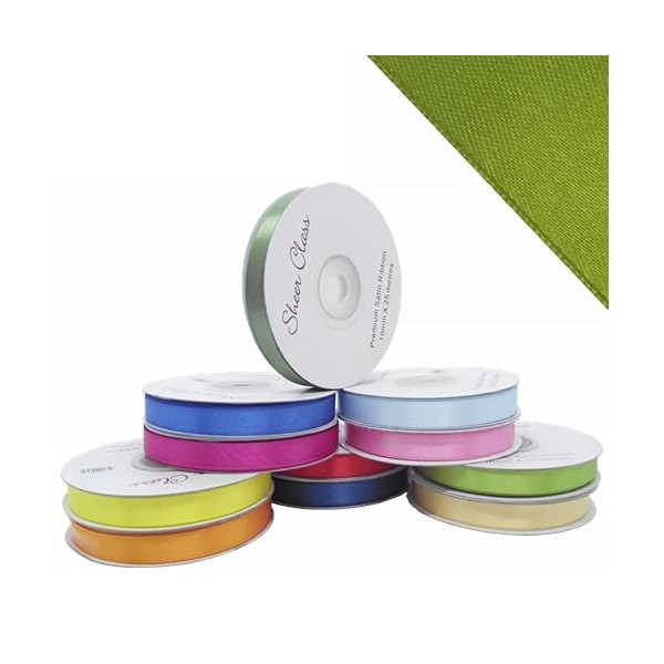 25M Single roll of Double Faced Satin Ribbon 3mm, 6mm,