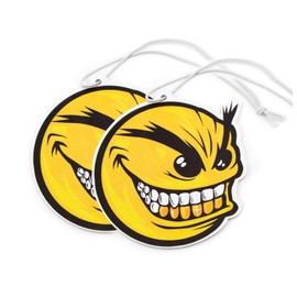 VmG-Store VmG-Store 2er Set Lufterfrischer Duftbaum Tuning frs Auto Duftspender Air Freshener Duft lustiger Anh?nger Design (112 Scary Smiley)