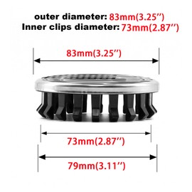 Forten Kingdom 4 Pieces Set 83mm 3.25" New Styling American US Flag Pattern Car Wheel Hub Center Cap Hubcaps 22837060 Black Silver