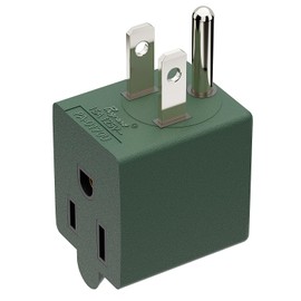 90 Degree Adapter Right Angled Upward Angled USA 3-Prong Male-Female Adapter, Plugrand 90 Degree Angled USA Male Female Adapter, 5-15P to 5-15R Direction Changer Space Save Adapter Green PA-0170UG