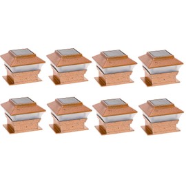 RELIGHTABLE Solar Square Outdoor Post Cap Deck Lights for 4x4 (Copper) (8-Pack)