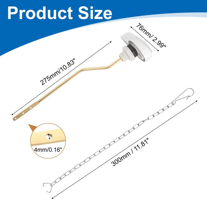 sourcing map 2Set Side Mount Universal Toilet Handle Replacement Kit