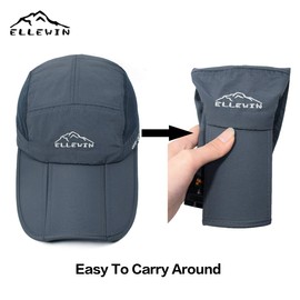 ELLEWIN 2 Pack Unisex Baseball Cap Foldable Sports Hat with UPF 50+ Runing Hat for Men and Women Dark Gray/Light Gray