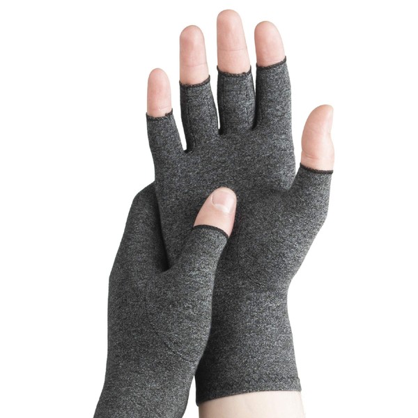 Serenily Arthritis compression Gloves Women-Men-Hand compression gloves. Ortho Gloves for Carpal Tunnel & Raynauds Syndrome. Comfy Open Finger arthritis Glove for Rheumatoid & Osteoarthritis Relief(L)