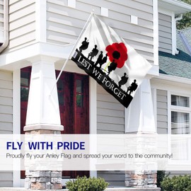 ANLEY Fly Breeze 3x5 Feet Lest We Forget Flag - Vivid Color and Fade Proof - Canvas Header and Double Stitched - Remembrance Day Flag Polyester with Brass Grommets 3 X 5 Ft