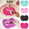 Limpiador de brochas de maquillaje de silicona, almohadilla de limpieza