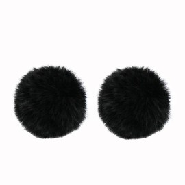 Microphone Windscreen 2 Pieces Black Microphone Windshield 0.5 cm Lavalier Microphone Furry Wind Filter Fur Wind Protection