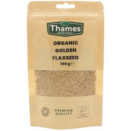 Organic Golden Flaxseed, Linseed High Fiber, High in Protein, Omega-3s, Non-GMO, 100% Natural, Vegan, No Additives or Preservatives, Raw, Superfood – Thames Organic 500g