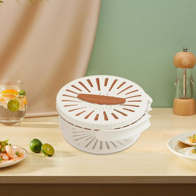 Gralara Drain Basket Fruit Drainer Bowl Practical Foldable Handle Removable