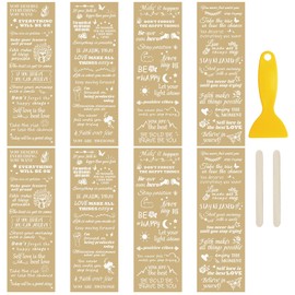 WANDIC 8 Sheets Gold Plated Stickers Rub On Incentive Themed Stickers Waterproof Stickers DIY Stickers for Decoration 10x30cm