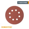 POWERTEC 45012, 5" x 8 Holes, 120 Grit, A/O Hook