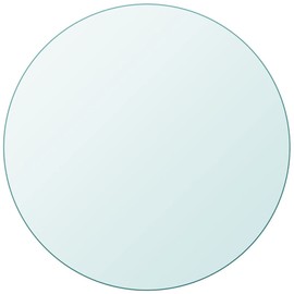 vidaXL Tempered Glass Table Top, Transparent Round Glass for Dining/Coffee/Garden Tables, Easy Maintenance, Protective Cover, 27.6" Diameter, 0.3" Thick