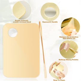 Pack of 2 Acrylic Makeup Mixing Palette with 2 Make-Up Spatula, Foundation Mixing Tray Cosmetic Palette Mixer Make Up Palette for Foundation