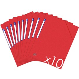 Oxford TopFile+ 10 x A4 Cardboard Folders without Flaps with Elastic Band - Red