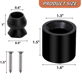 Covzoe 4 Pack Trailer Door Holder Kit, Rubber Low Profile Bumper Door Holder for RV Trailer, Horse Trailer Accessories and Parts Replacement Fits for Most Camper, Cargo, Black