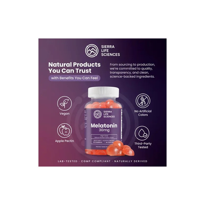 Sierra Life Ciencias Gomitas 30mg Melatonina Alta Dosis 30u