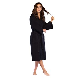 Turquaz Lightweight Long Waffle Kimono Spa Robe for Women