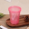 Pink Plastic Cups with Lids 12oz [50 pack] Disposable Clear
