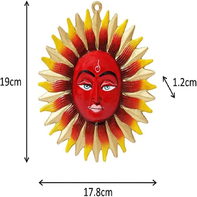 Astroghar Metal vastu Sun god Wall Hanging in White Metal