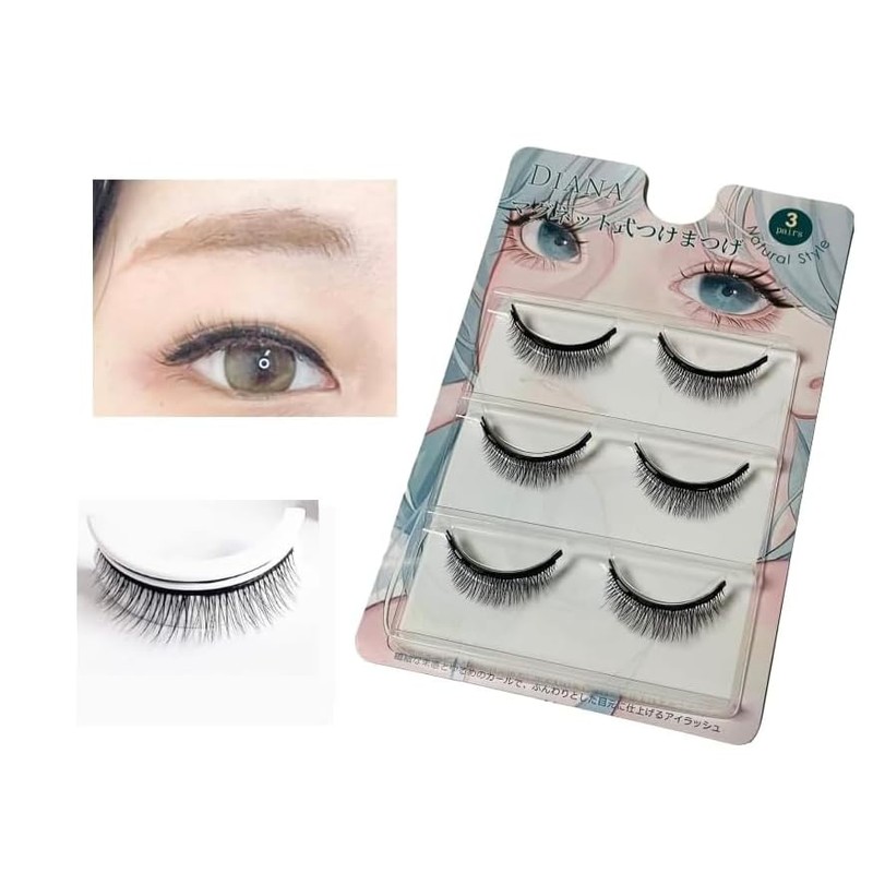 DIANA False Eyelashes, Magnetic False Eyelash Start Kit, 3 Types,