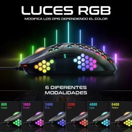 Onikuma Mouse Gamer Rgb Profesional Onikuma Cw903 6400 Dpi 6 Botones Color Negro