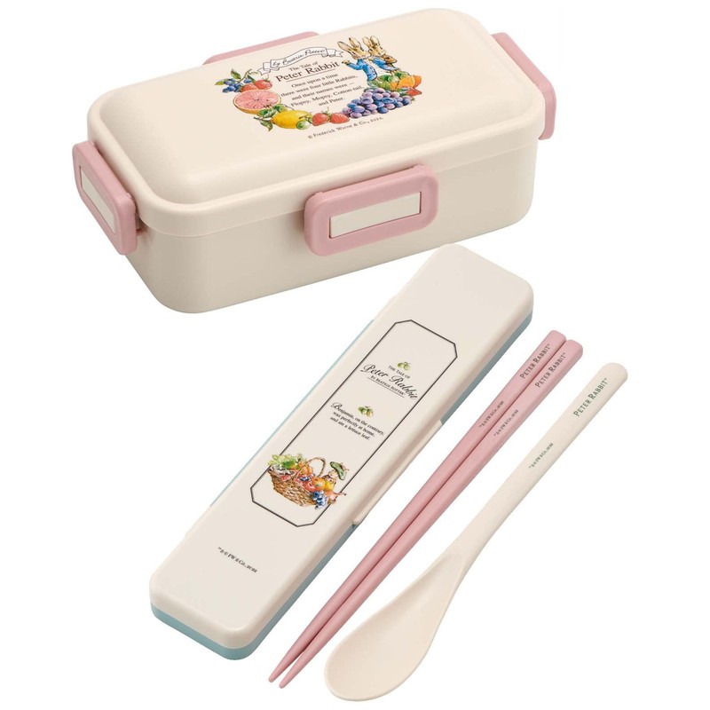 Skater CCS3SAAG-A Peter Rabbit Chopsticks & Spoon Set, Antibacterial, 7.1