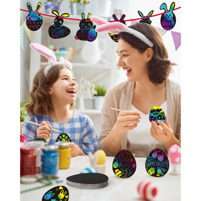 Easter Scratch Art Egg Decorations Papers 30 Pcs - Easter