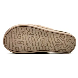 Womens Soft Plush Fuzzy Slippers Open Toe Warm Comfy Indoor Outdoor shoes Brown9-10