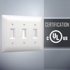 TayMac 4440W Paintable Triple Toggle Light Switch Wall Plate Cover,