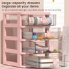 Glomora 4-Tier Desk Storage Box, Transparent Plastic Organizer with Bunny