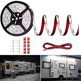 Vbakor RV Awning Led Lights,12V 20FT Camper Awning Lights for Camper Motorhome Travel Trailer Concession Stands Food Trucks, Waterproof RV Exterior Underglow Light Strip for Party BBQ