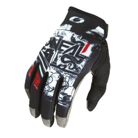 O'NEAL | Cycling & Motocross Gloves | MX MTB DH FR Downhill Freeride | Durable, Flexible Materials, Ventilated Nano Front Hand | Mayhem Glove Scarz V.22 | Black White Red | S
