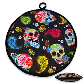 VNOM Tortilla Warmer Pouch 12 Inch Insulated & Microwaveable Fabric Tortilla Keeper Holder Keeps Warm for Corn Flour Taco Pizza Bread up to One Hour,Black