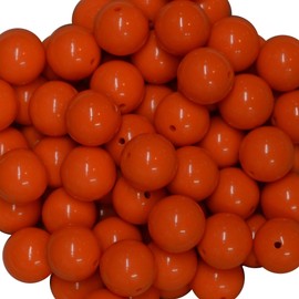 Paquete de 50 abalorio de acrílico sólido de 20 mm, color naranja