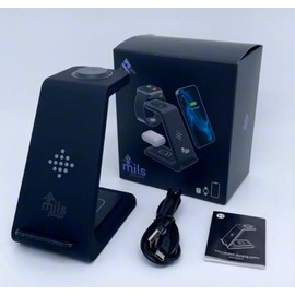 3-in-1 Apple Fast Wireless Charging Dock Station (T3) (Black)