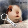 Guinea Pig Mom Keychain Cute Cavy Keyring Funny Guinea Pig
