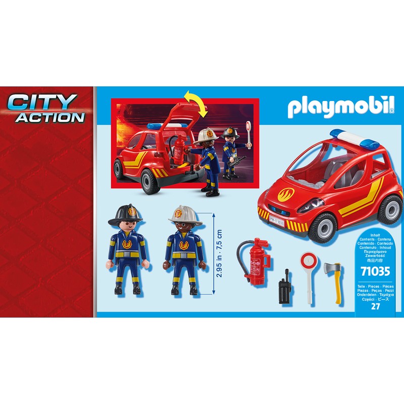 PLAYMOBIL City Action 71035 Fire Brigade Small Car with Removable