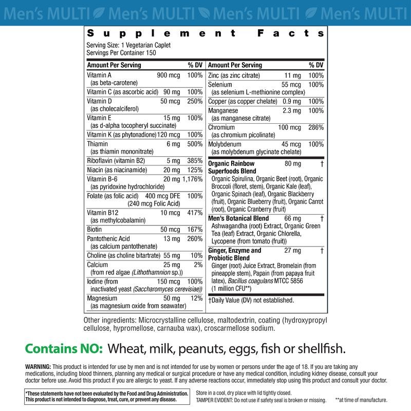 Rainbow Light Men’s Multivitamin – With Ashwagandha, Lycopene & Probiotics