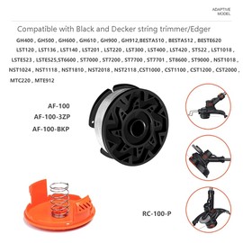Strimmer Spool & Line Compatible with Black and Decker Trimmer Line,30ft 1.65 mm Autofeed Strimmers Replacement Spools for Reflex Strimmer AF-100 GLC3630L20-GB STC1820PC-GB BESTA530-GB (6PCS)